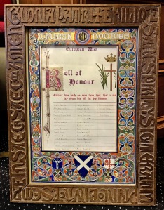 This was a temporary, handwritten Roll of Honour, maintained in the course of the War